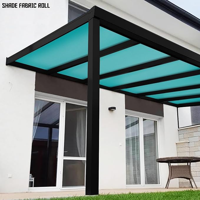 TANG Sun Shade Fabric Roll 8'x63' Shade Cloth for Garden Turquoise Green HDPE Mesh Shading Pergola Cover Replacement Canopy, 95% Blockage Sunshades for Outdoor Patio Backyard Plant