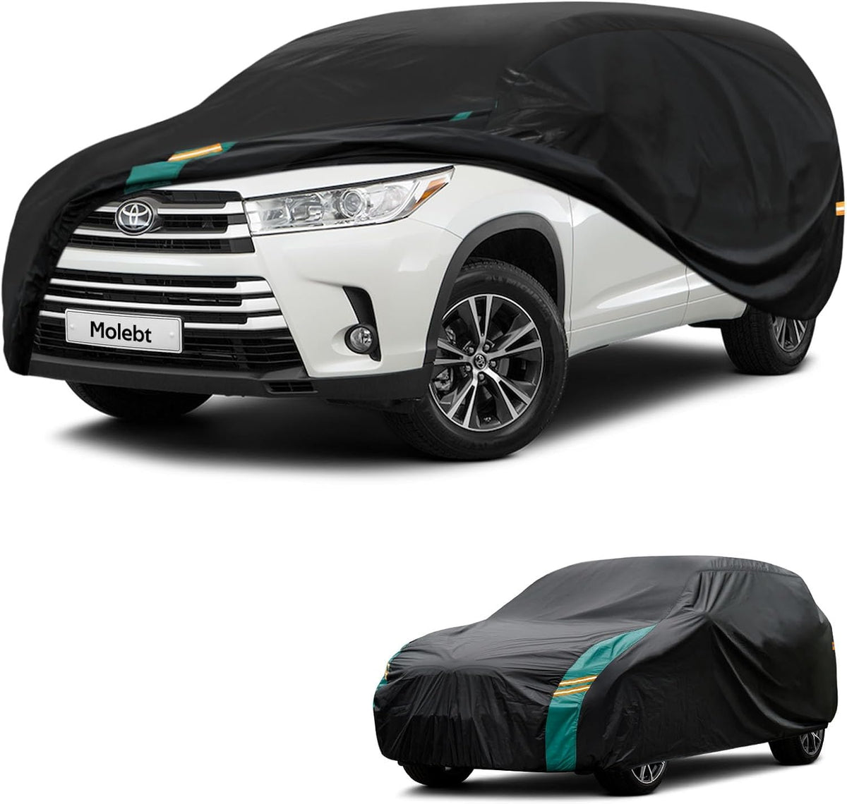 SUV Car Covers Waterproof All Weather, Universal Fit for BMW X5, Toyota Highlander, Ford Explorer, Jeep Grand Cherokee, Honda Pilot, etc. Rain Winter Sun Protection. (Length: 191"-201")
