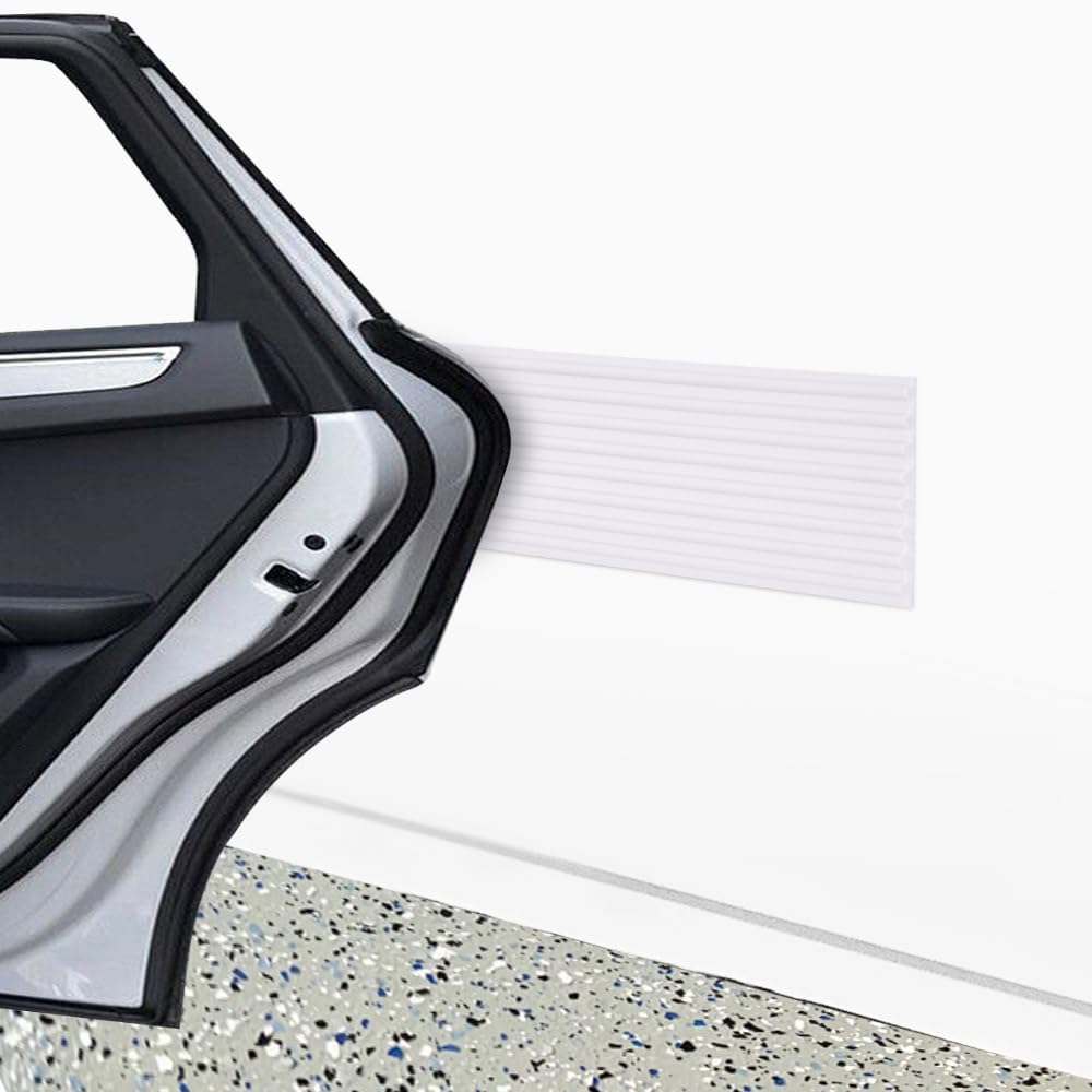 RUBBER BOND Garage Wall Protectors - 4in x 10ft Strong Self-Adhesive Rubber Bumper Protectors for Garage Walls - Heavy Duty, Waterproof and Anti-Scratch Garage Wall Protector for Car Doors (White)