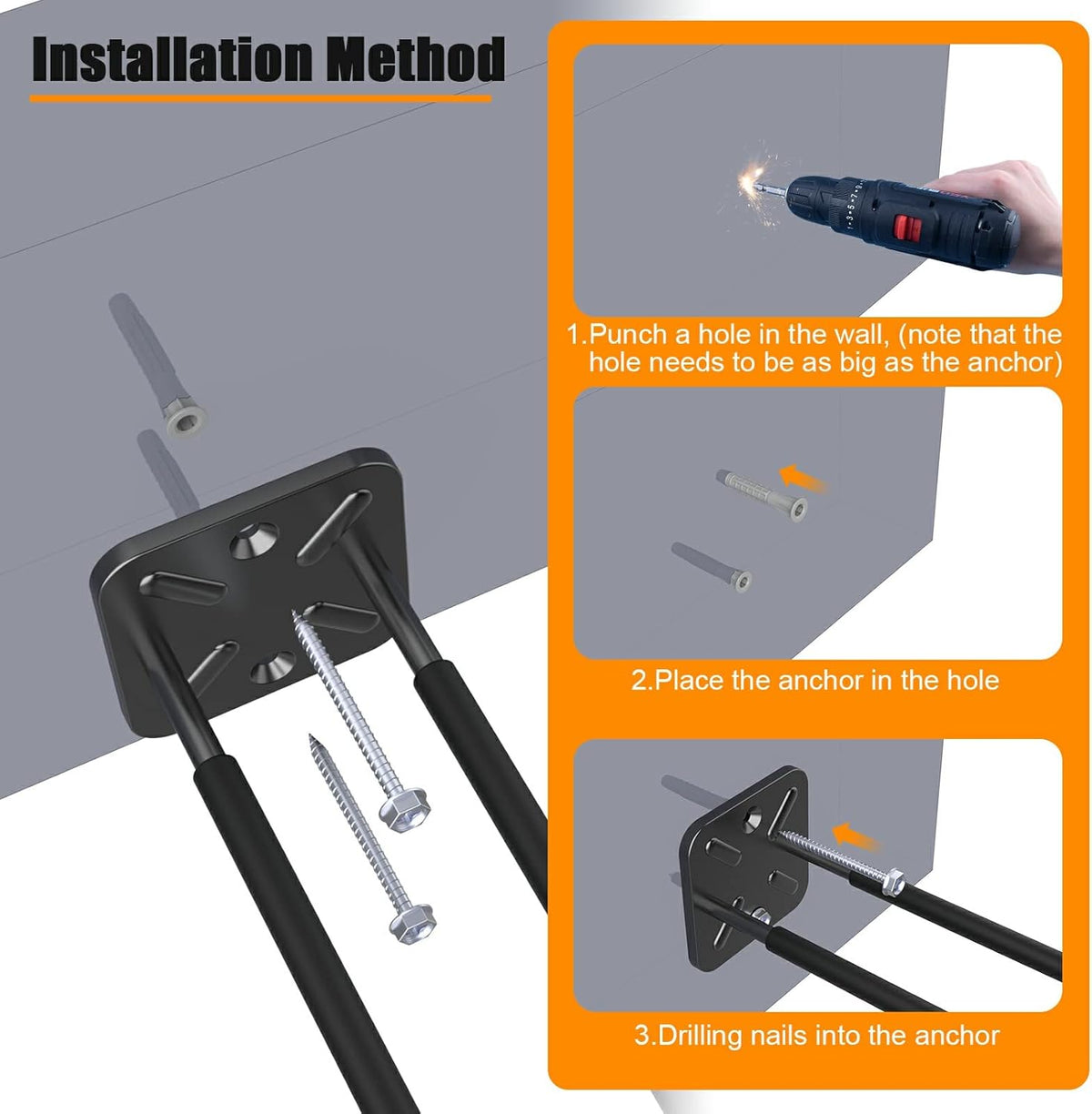 Garage Hooks, Heavy Duty Garage Hooks -12.4 Inch Wall Mount Hangers for Chairs, Power Tools, Garden Tools, Tires & More - Max 120 lbs (4-Pack)