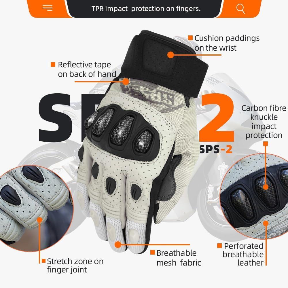 Seibertron SPS Series Touchscreen Motorcycle Motocross BMX ATV MTB Bicycle Cycling Full or Half Finger Gloves Adult and Youth