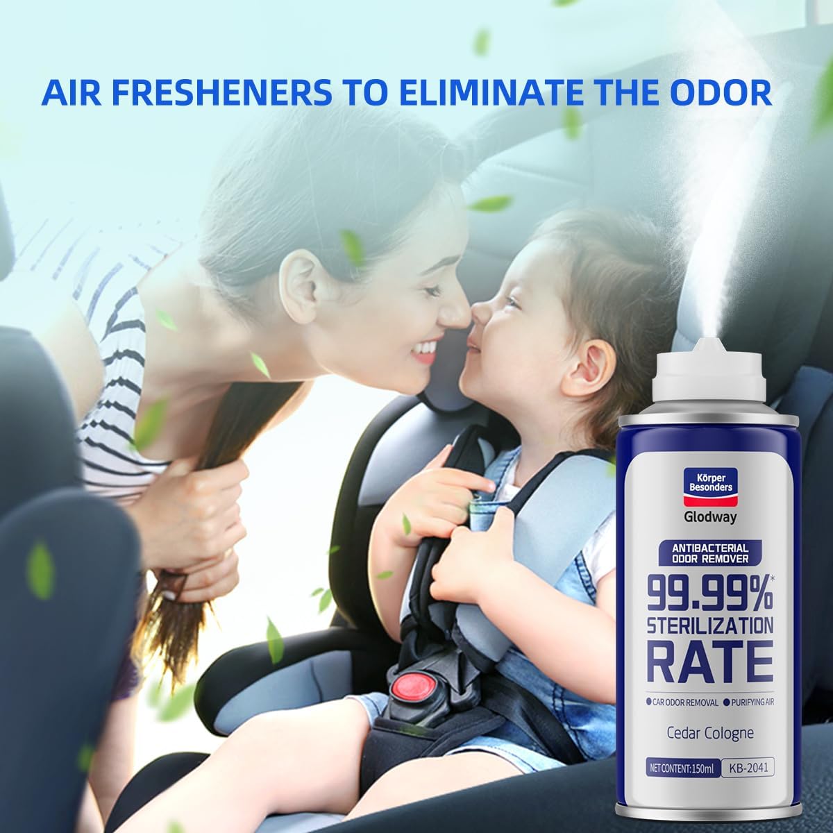 Glodway Whole Car Air Refresher,Odor Eliminator Remover Spray For Car, Strong Freshener With Odour Eliminator Technology,Long-Lasting Scent,6 Ounce(Pack of 5)