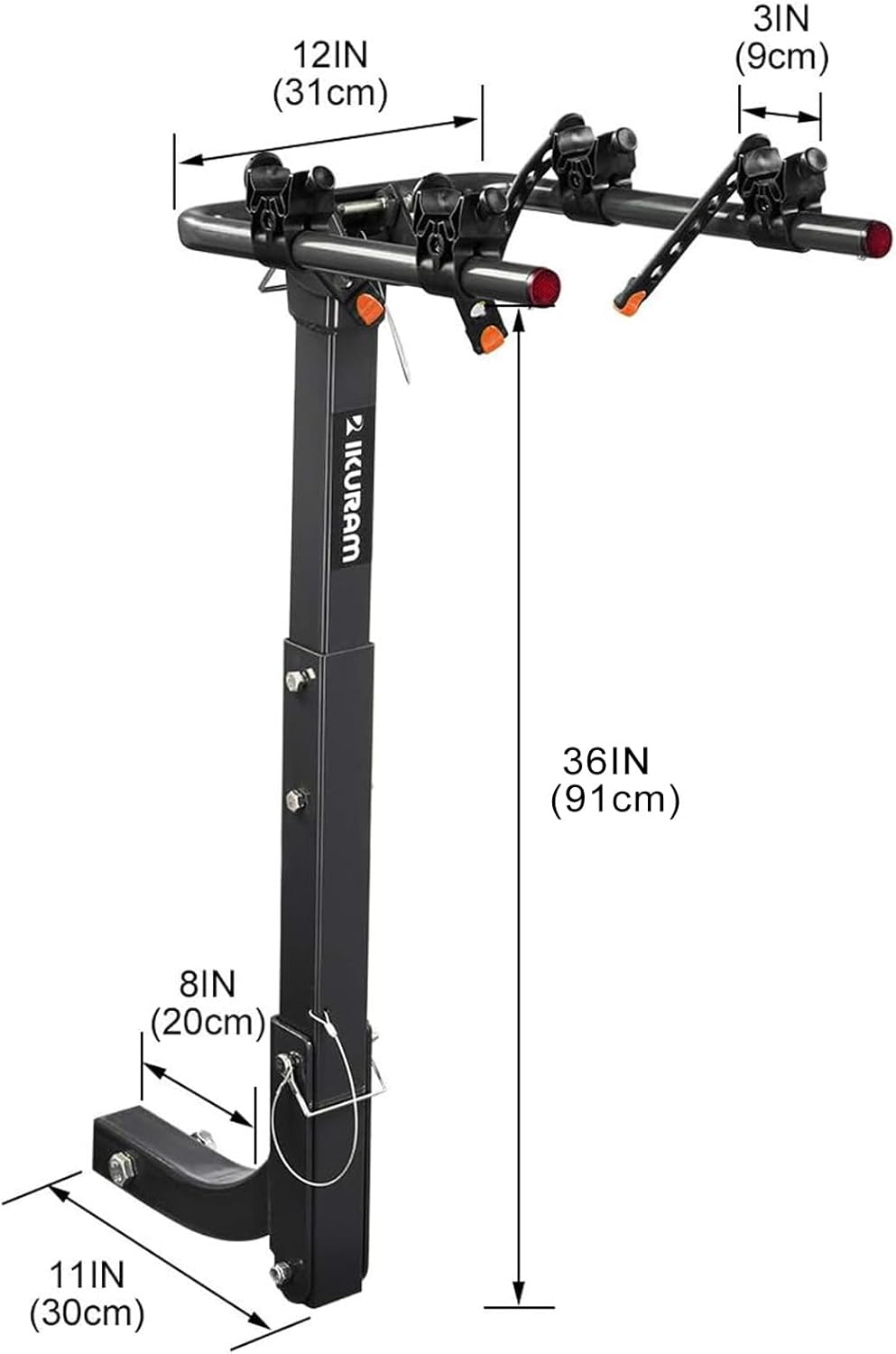 2 Bike Rack Bicycle Carrier Racks Hitch Mount Double Foldable Rack for Cars Truck SUV Fits 2" Receiver, Tie Down Strap, Anti-Rattle Hitch Tightener & Bicycle Cross-bar Adapter for Kid’s Bike