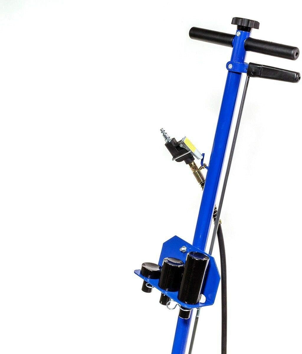 Stark USA 22 Ton Hydraulic Floor Jack Air-Operated Axle Bottle Jack with (4) Extension Saddle Set Built-in Wheels, Blue