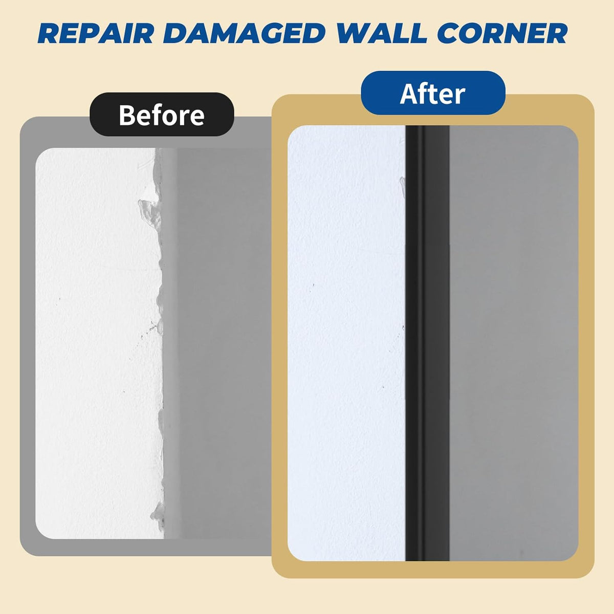 Wall Corner Edge Protector - 1x1x36 inch Baby Proofing Corner Guards, Self-Adhesive Furniture Edge Strips, for Home, Kindergarten, Office, 5 Pack (36" L x 2" W x 2" H, Black, 5)