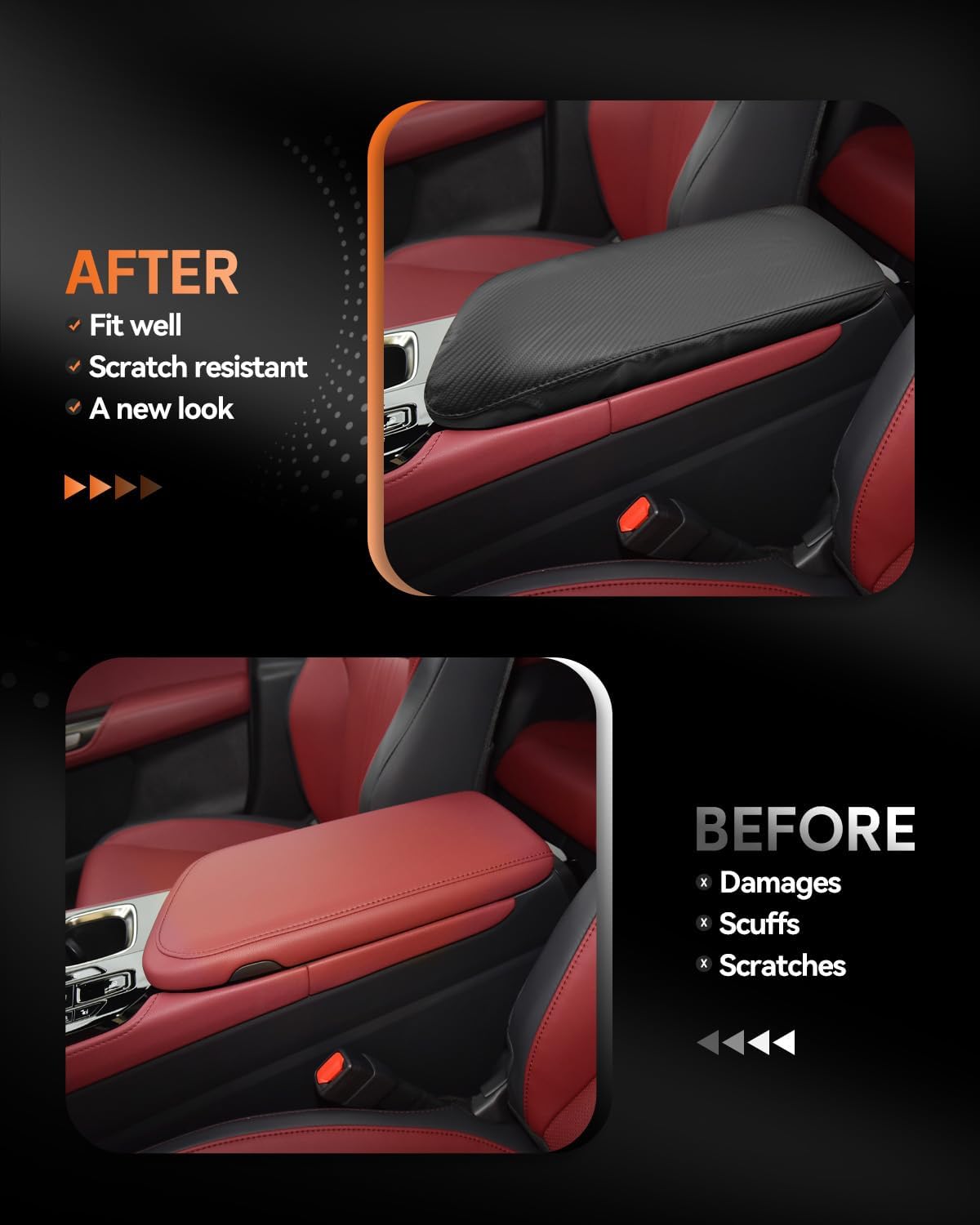 CDEFG for 2022-2025 Lexus NX Center Console Cover Armrest Box Cover for NX (NX 250, NX 350, NX 350 F Sport Handling) 2023 2024 2025 Accessories Console Arm Rest Protector