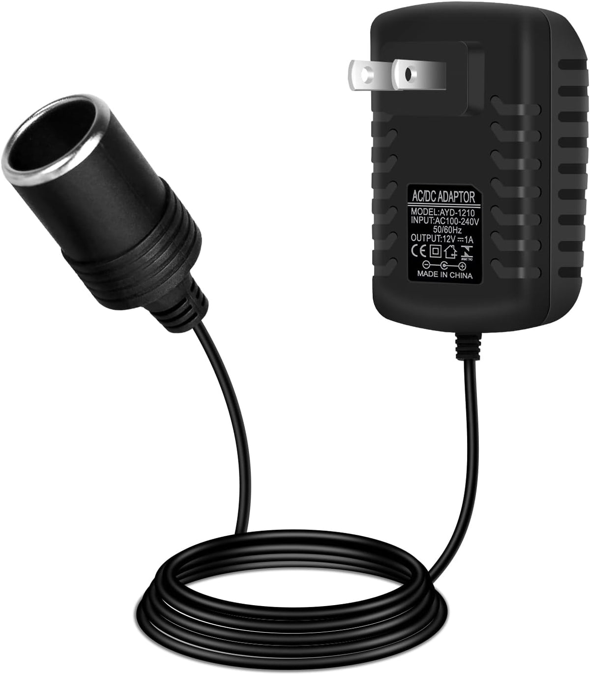 inShareplus 12V 1A 12W AC to DC Converter, 12 Volt Cigarette Lighter Adapter, AC 100~240V to DC 12V Car Lighter Adapter to Wall Outlet Adapter, 12V Power Supply for Car Devices (MP3, Fan, Dash Cam)