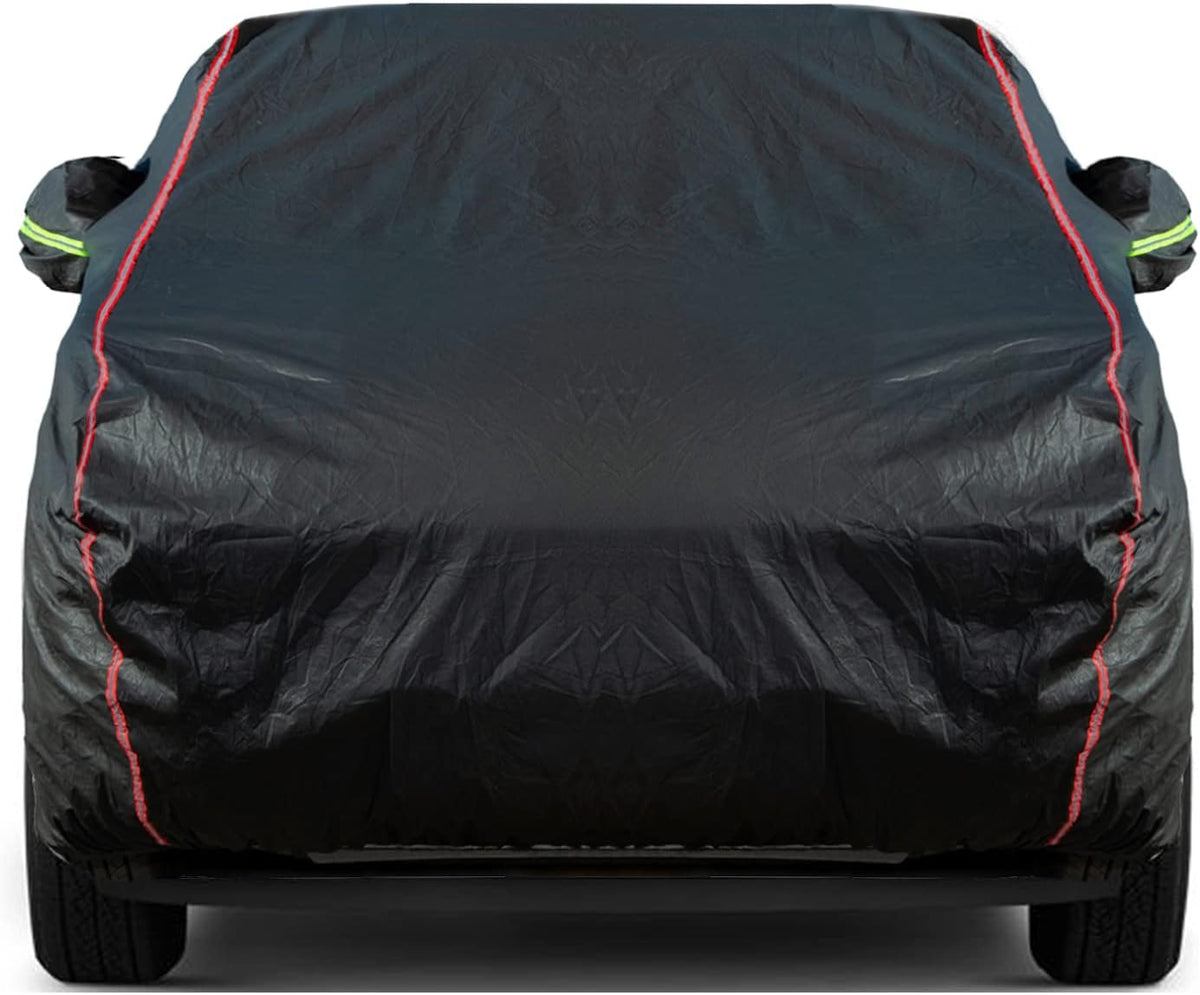 Car Cover, Fit for MPV, Breathable New Material for Sun Protection, Waterproof, UV Protection, Snow and Wind Protection, with Zipper Door, Suitable for Indoor and Outdoor Use (199"-210") B16