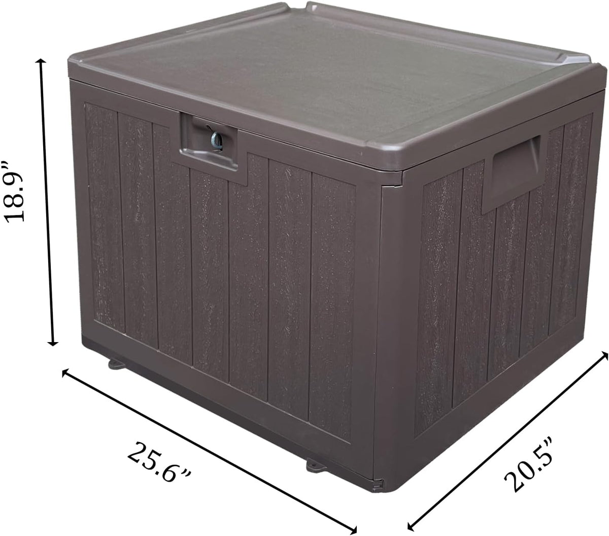 33 Gallon Pro Waterproof Outdoor Storage Bin Resin Deck Box for Patio, Poolside, and Garden, Lockable & UV-Resistant, Ideal for Small Spaces, Brown
