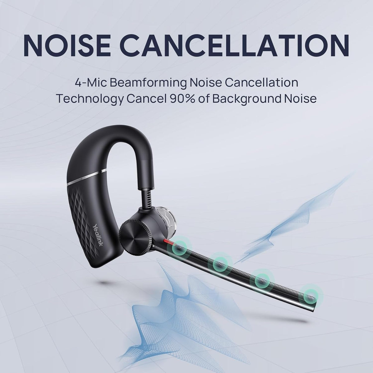 Yealink BH71 Pro Bluetooth Headset with USB Dongle, Teams Certified, 4 Noise Cancelling Microphone, Fit for Computer Laptops, Wireless Earpiece for Business Office Work Calling