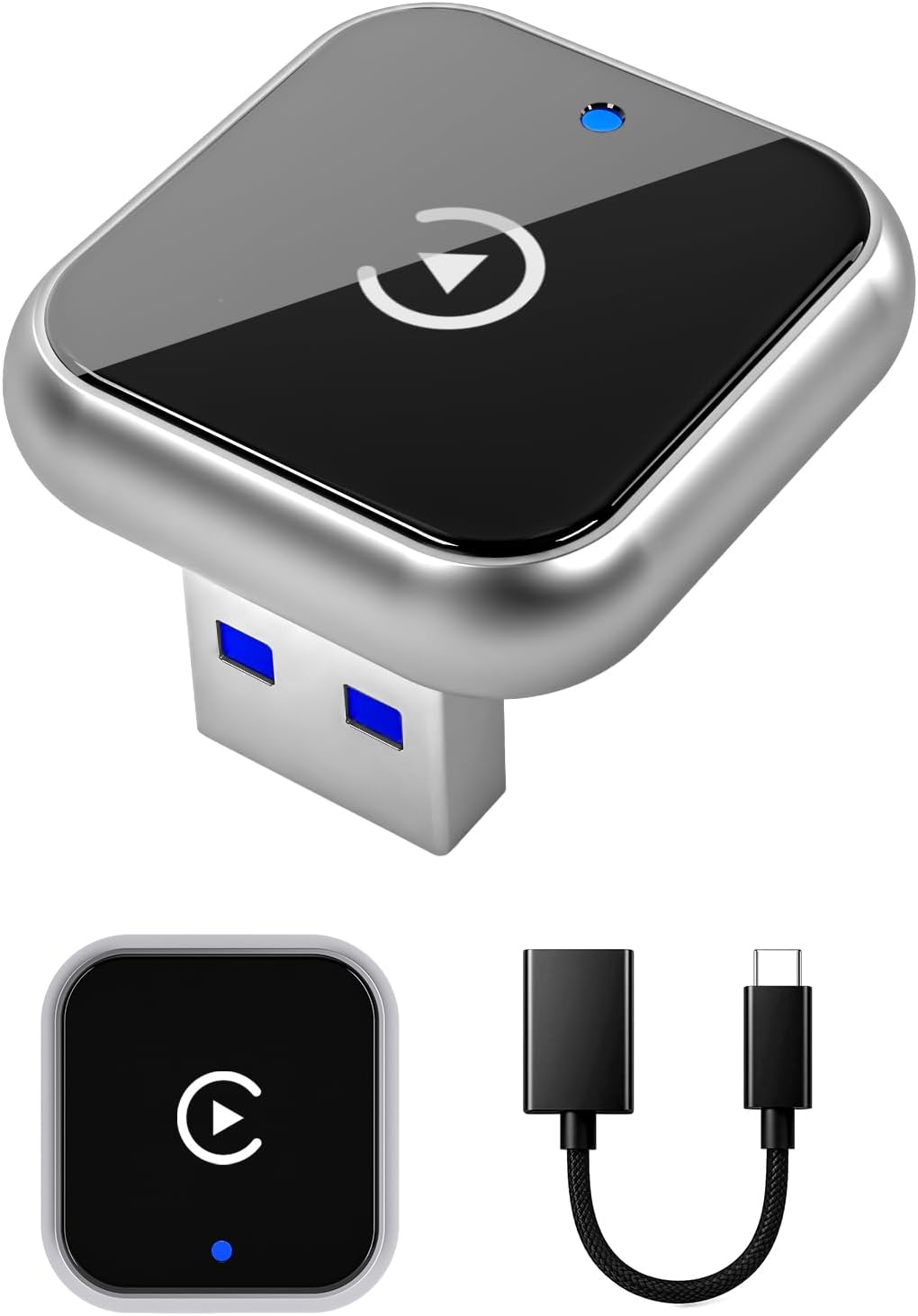 Wireless CarPlay Adapter for iPhone - Upgraded Mini Design, USB/USB-C Plug & Play Converts Wired Connection - Compatible with iOS 10+ & Factory CarPlay Cars