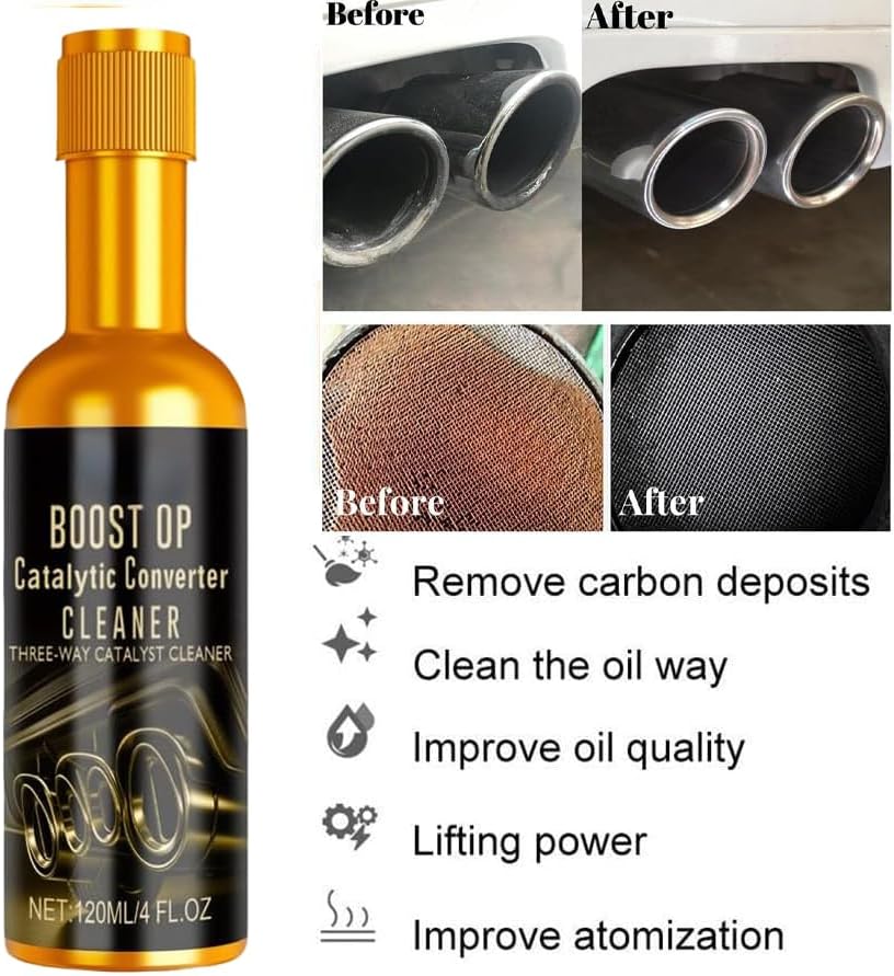 Catalytic Cleaner, Boost Up Catalytic, Boost Up Catalytic Converter Cleaner Auto Parts EngineFuel and Exhaust Pipe Cleaners,Fuel System Treatment Oil for Gas and Diesel Car (3PCS)