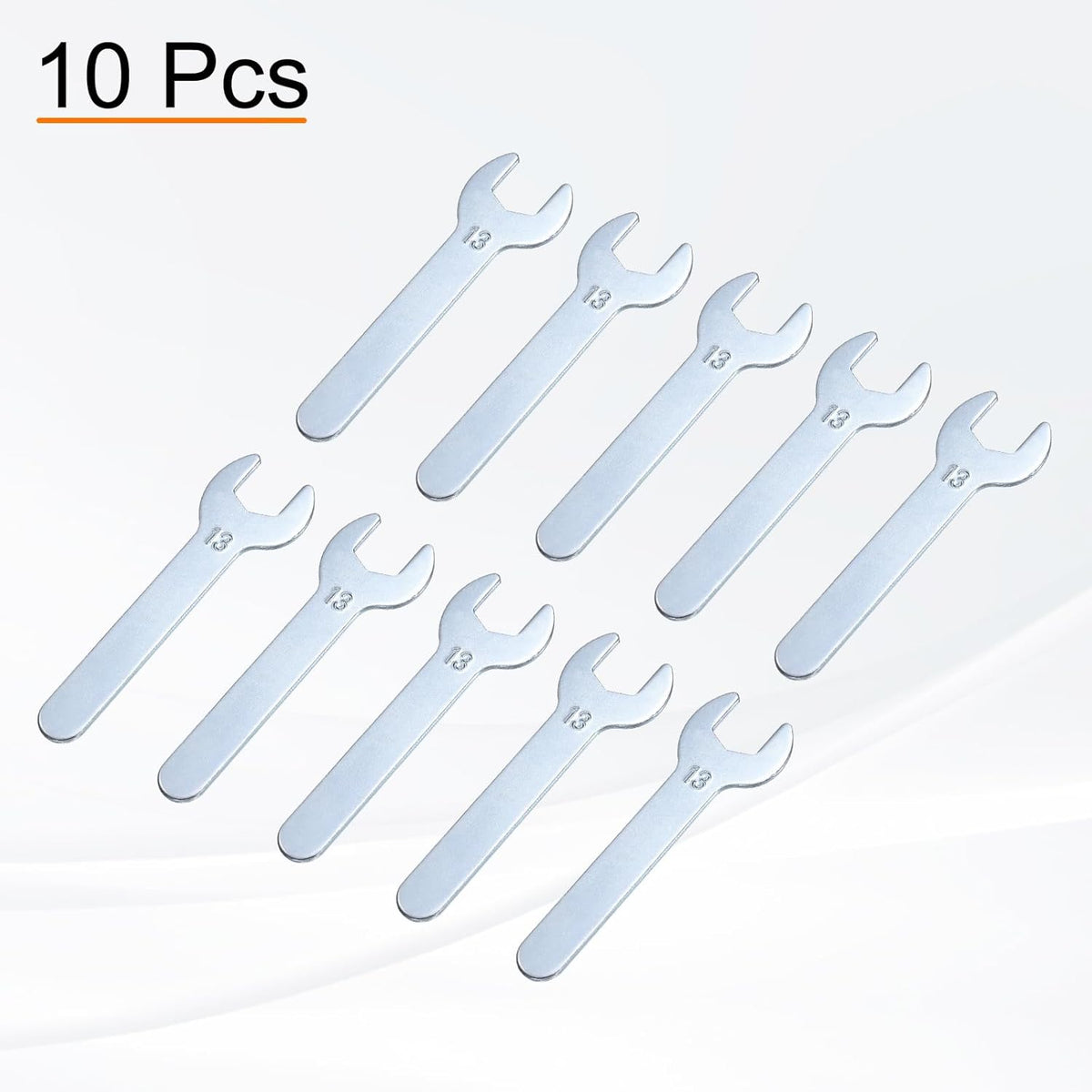 HARFINGTON 10pcs Small Wrench Open End Wrench 13x87x2mm Metric U-Shaped Single Open Ended Spanner Super Thin Small Flat Head Galvanizing Wrench for Automotive Repair Furniture Assembly