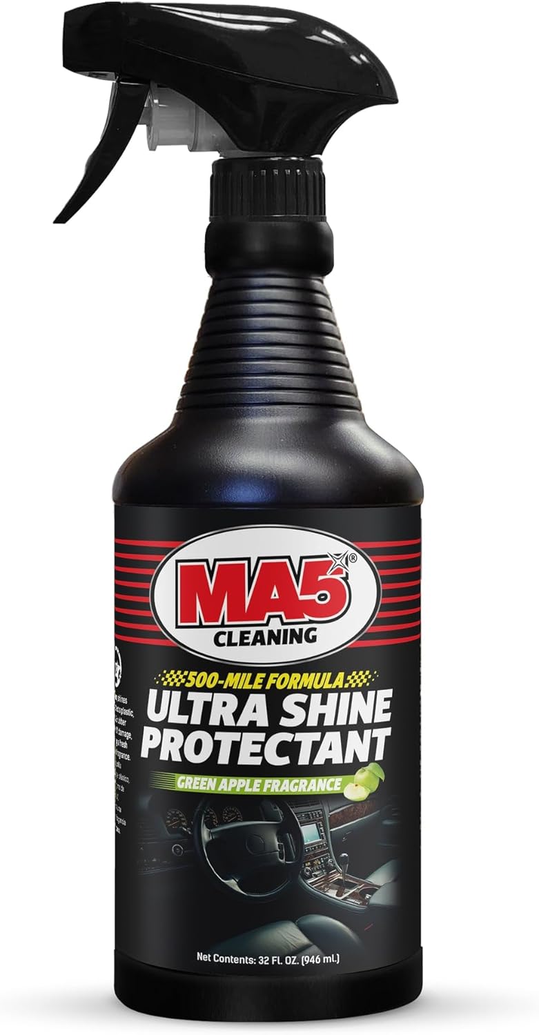 MA5X Ultra Shine Protectant | Car Interior Cleaner | Multi-Surface Car Interior Protectant with Green Apple Scent | UV Resistant | 32oz Spray Bottle | Pack of 1