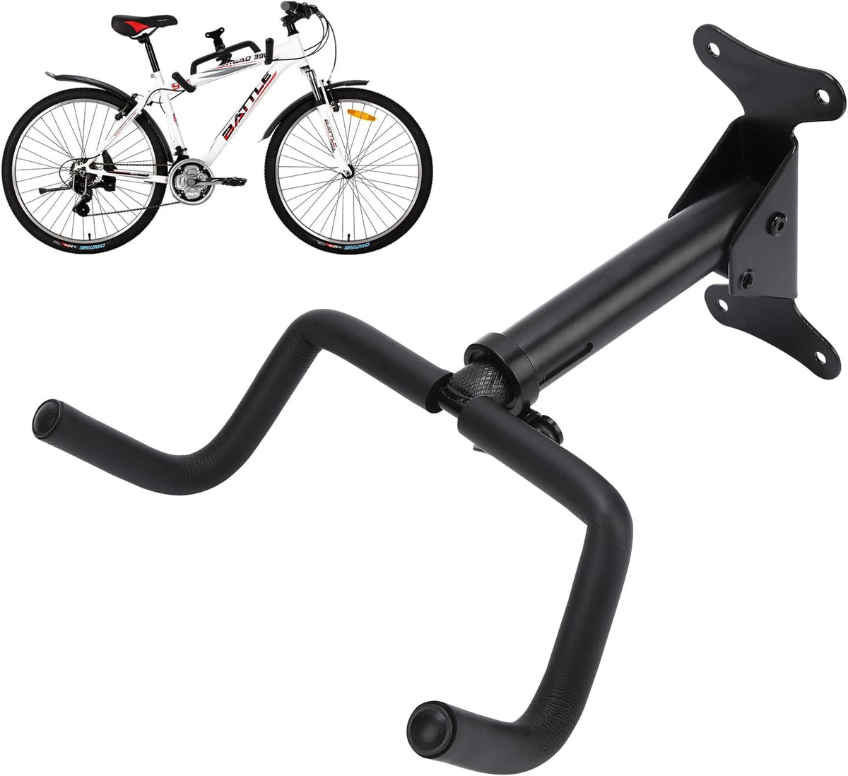 Bike Wall Parking Stand - Adjustable Horizontal Bicycle Storage Rack for Garage and Home - Metal Hook Holder for Road, Mountain, and Hybrid Bikes