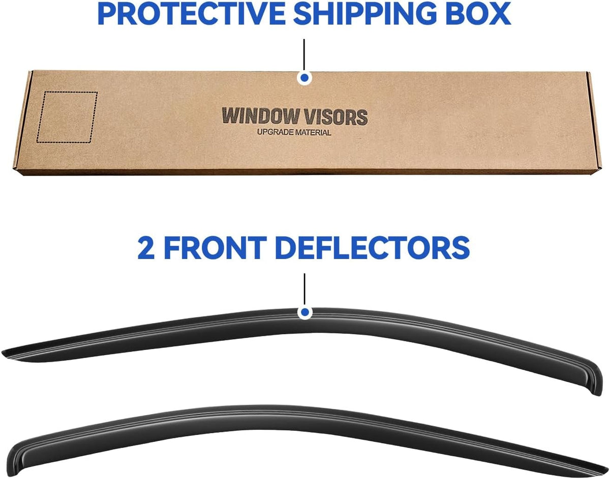Window Visors Rain Guards for 2002-2008 Dodge Ram 1500 Regular Cab, Out-Channel Window Vent Wind Deflectors Visors Shades for 2003-2009 Ram 2500 3500 Standard Cab