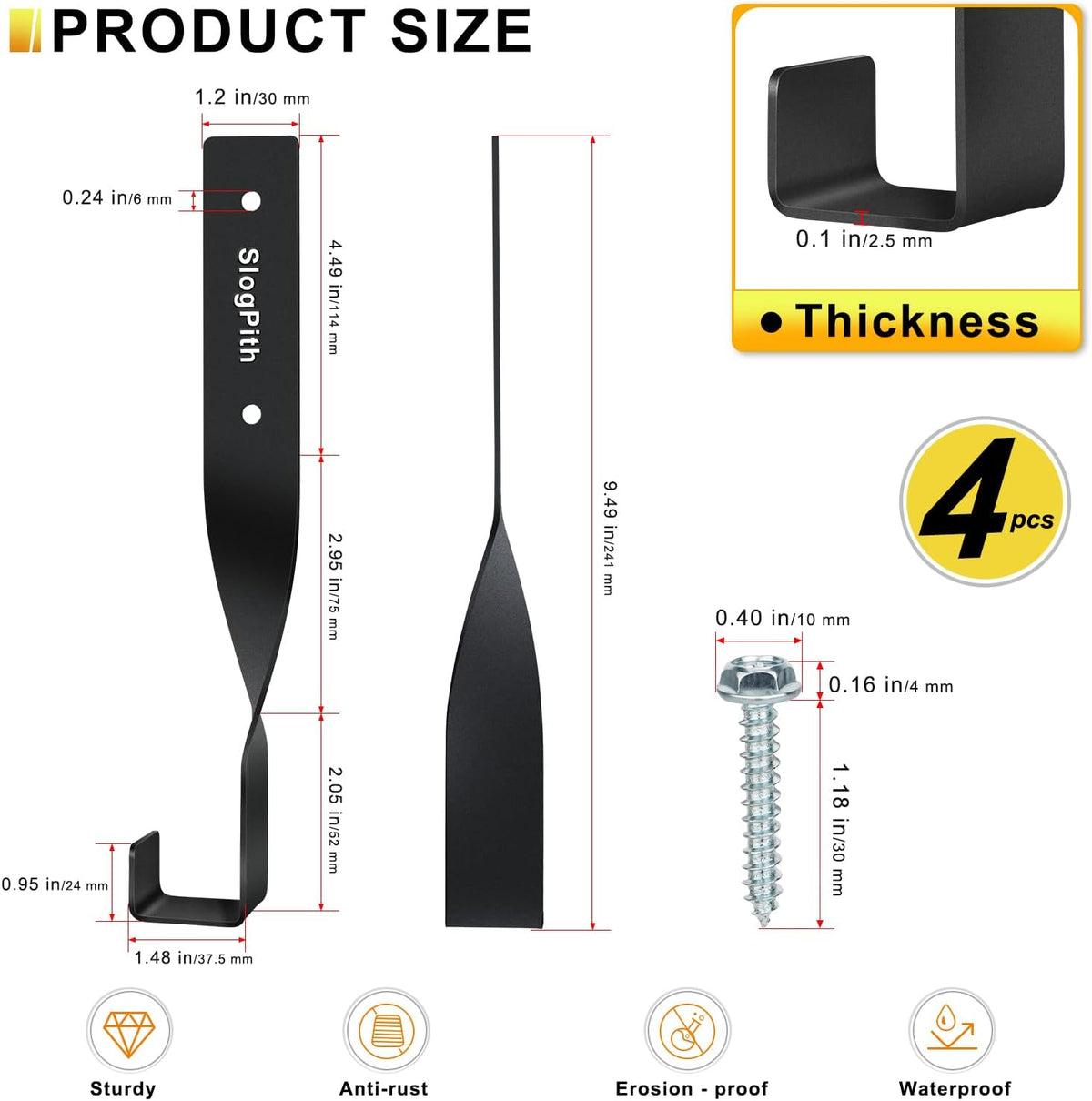 Chainsaw Hanger,Chainsaw Holder for Garage Wall Mount, Garage Storage Hooks for Chainsaw, Backpack Blower, Weed Eater & Tools,Rustproof Chainsaw Hook Organizes Tools, Saves Space(4 Pcs)