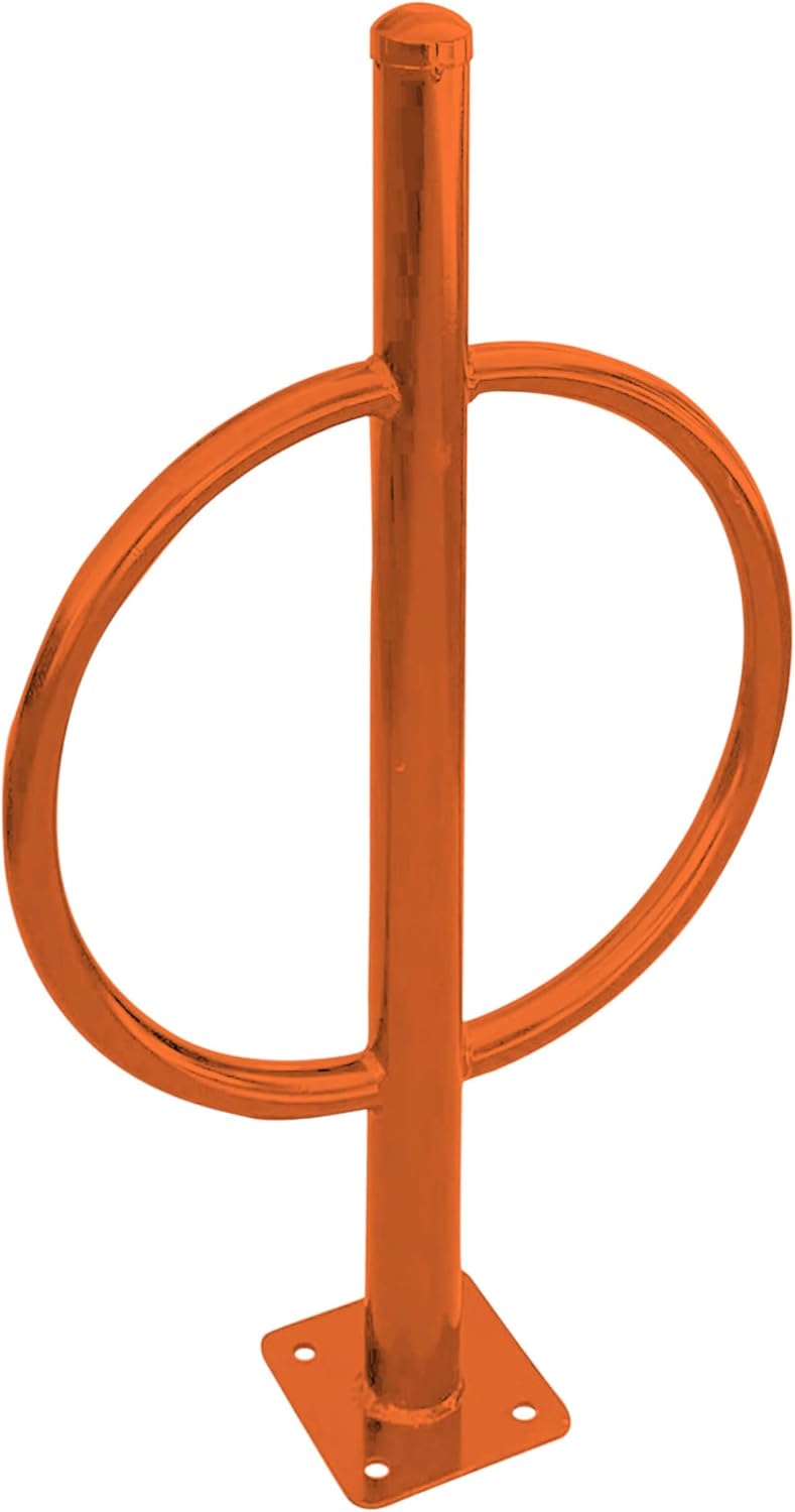 Sandbaggy Post and Ring Bike Rack - Commercial Bike Racks - Galvanized Steel - Anti-Theft Design - In Ground, Apartments, Sidewalks, Industrial (Orange, 10)