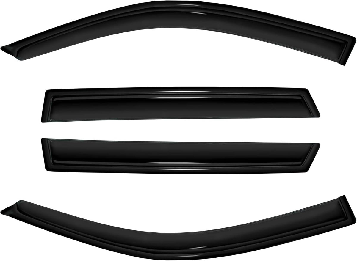 4pc Sun Rain Guards Window Visor Wind Deflector Compatible with Toyota RAV4 4 Door 2001-2005 Smoke 94434
