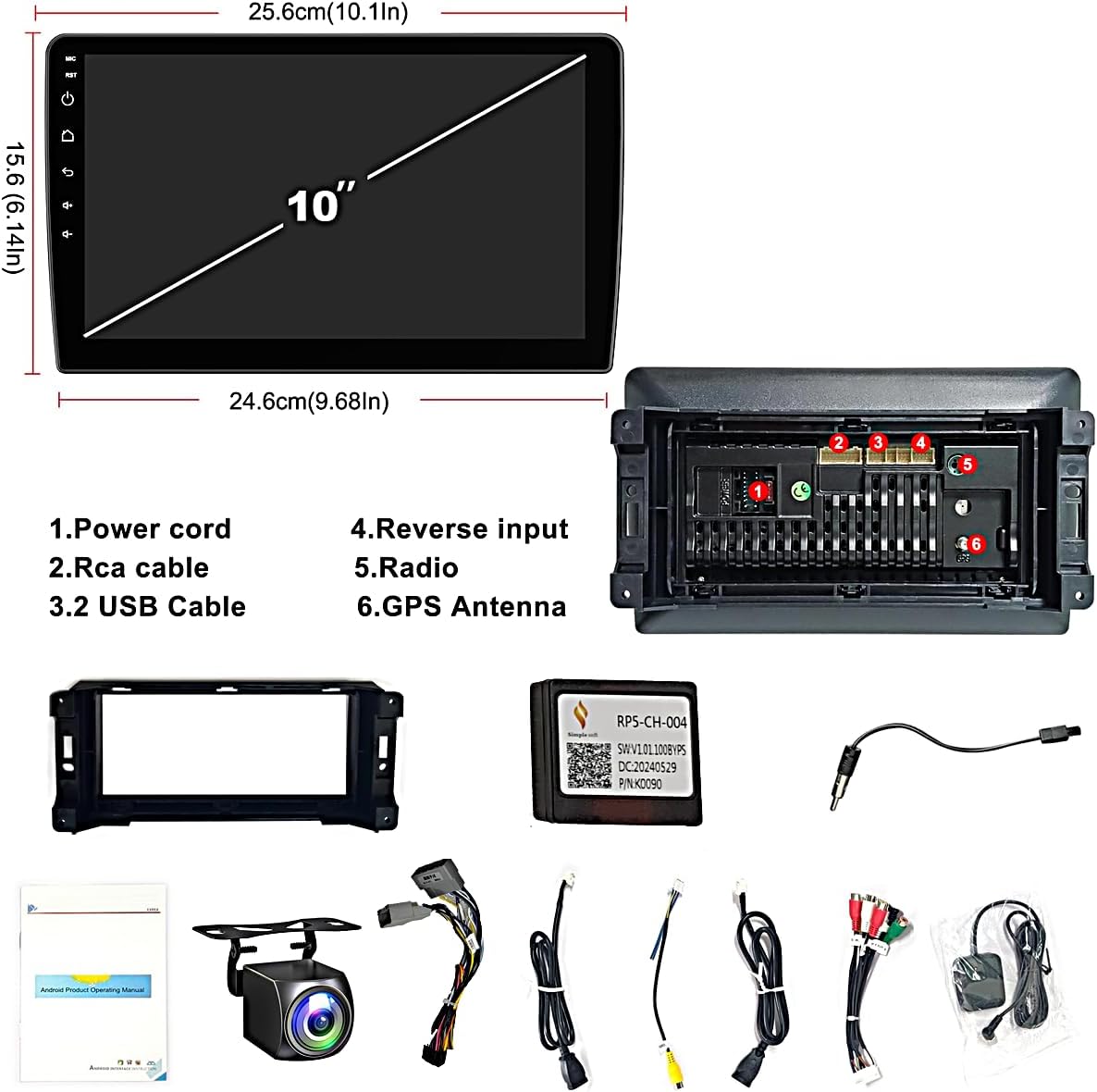 QLED, Customize Desktop Car Stereo Radio Upgrade for Dodge RAM 1500 2500 3500 for 2009 2010 2011 2012,Android Stereo Replacement,Build in Wireless carplay Wired Android Auto,Free Camera (2GB+64GB)