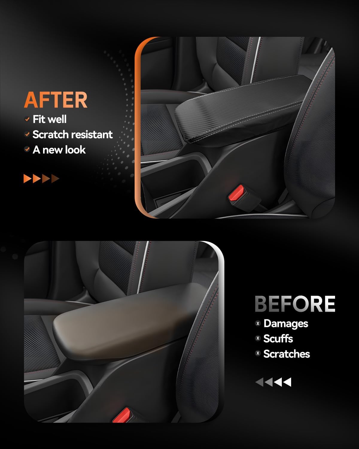 CDEFG for Chevrolet Trailblazer 2021-2025 Center Console Cover Armrest Box Cover for Chevy Trailblazer (LS, LT, Activ, RS) 2021 2022 2023 2024 2025 Accessories Arm Rest Protector