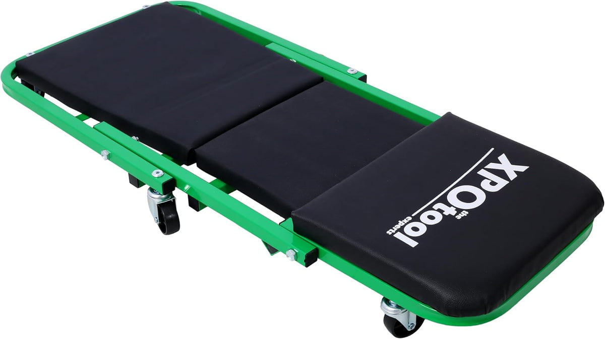 Mechanic Creeper and Stool, 36" Z Creeper Seat, 2-in-1 Garage Tool, 300 lbs Capacity, Low Profile with 6 Wheels (Green)