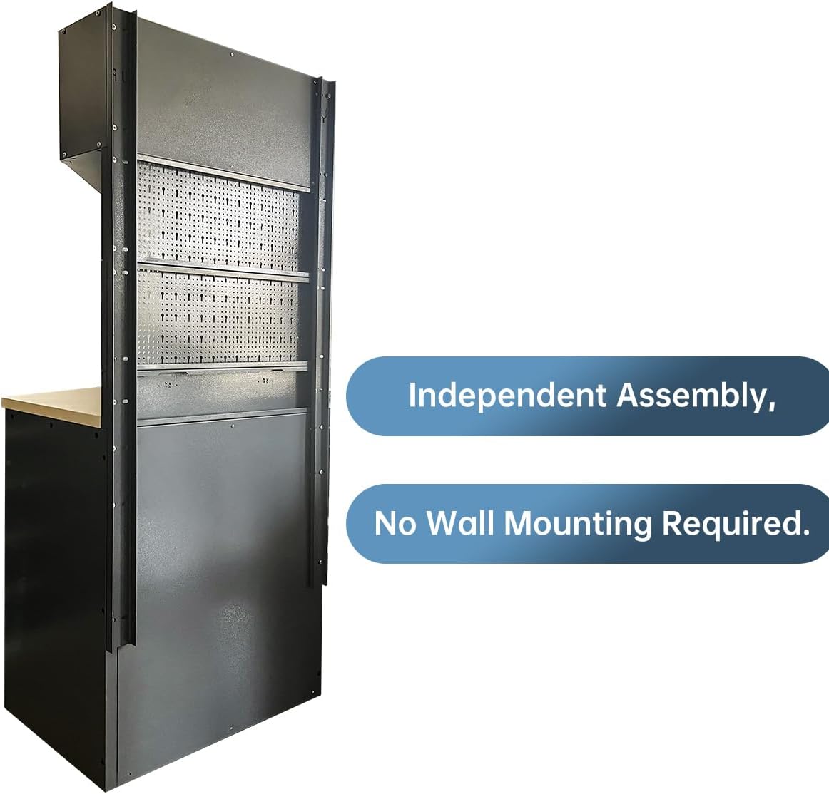 JZD Heavy Duty Metal Garage Shop Tool Storage Cabinet System, No Wall Mounting Needed, for Utility Room Pantry