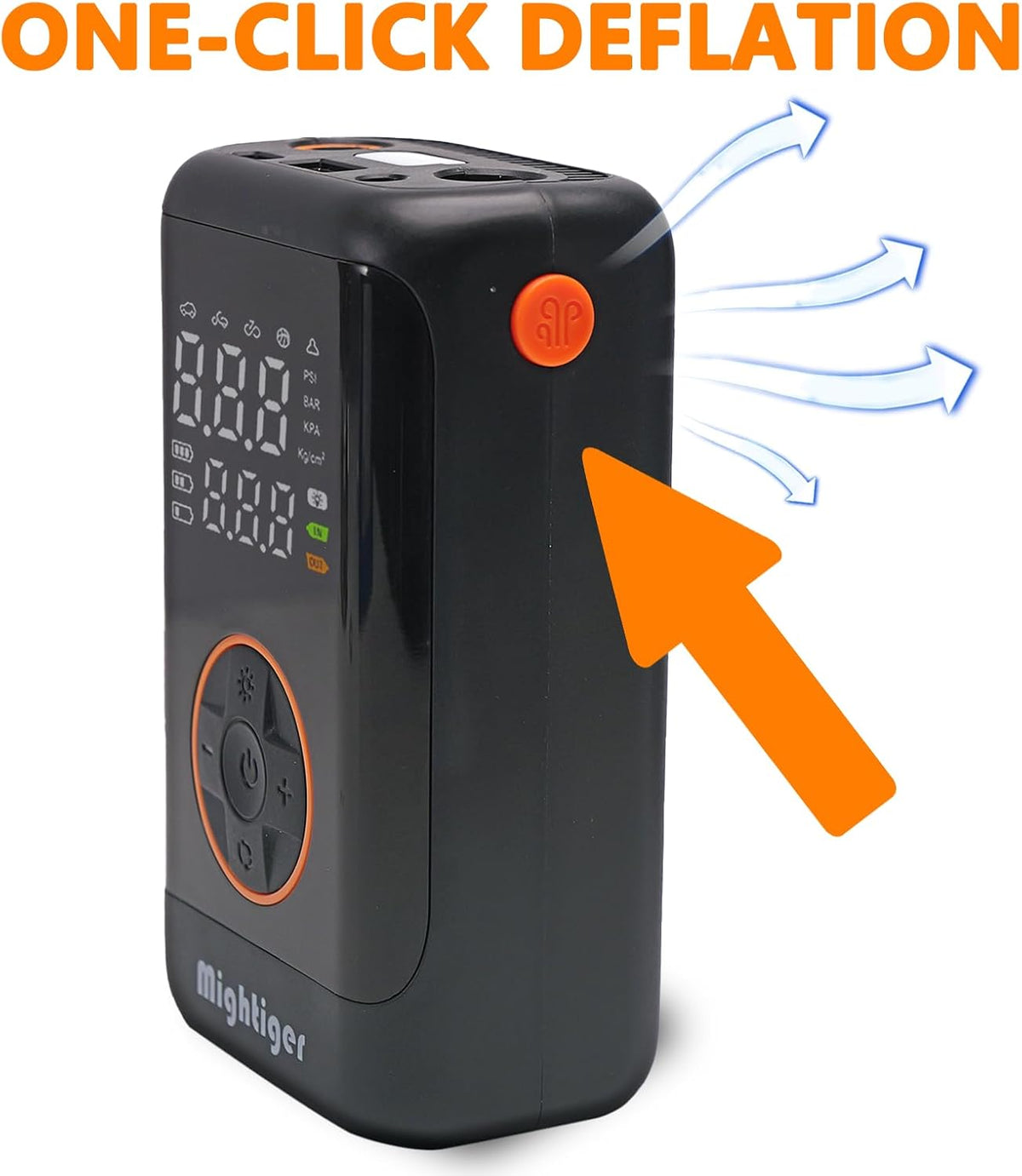 Tire Inflator Portable with Air Release Valve Mini Air Compressor Cordless with Cigarette Lighter with Digital Pressure Gauge can Preset Tire Pressure Auto Shut off SOS Light 150PSI for Cars