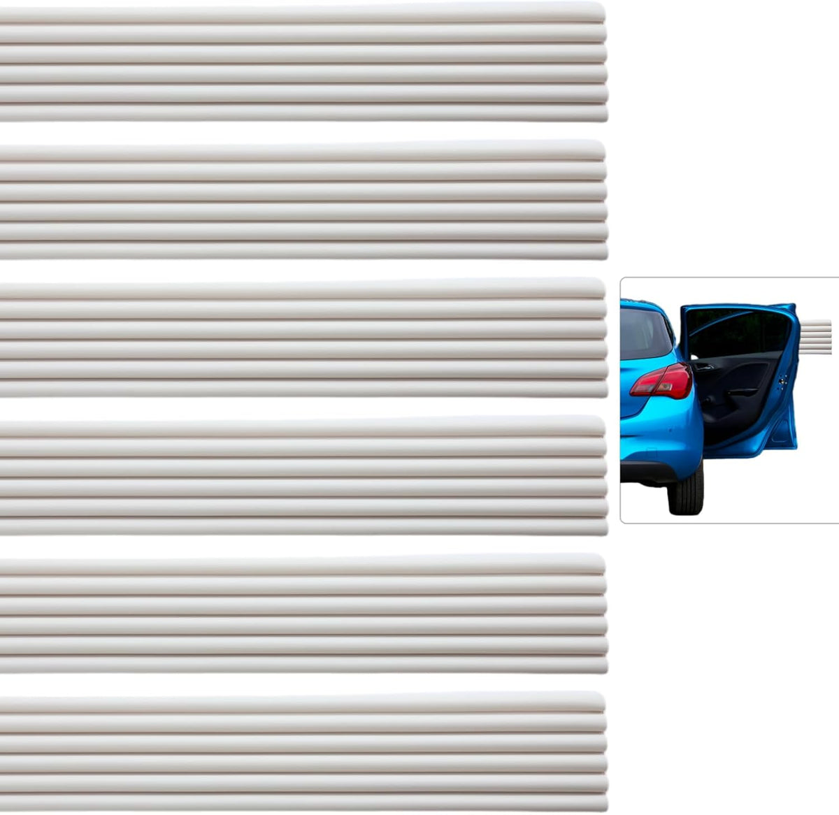 Garage Wall Protector Strip Car Door Protector, Self-Adhesive Rubber Garage Wall Guards for Car SUV Doors, Waterproof Wall Bumper Guards for Cars - 2.75x16 Inches 6 Packs - White