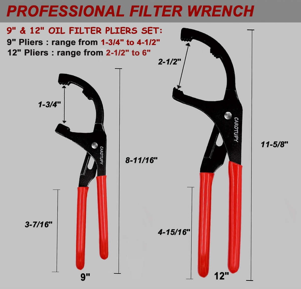 4Pcs Oil Filter Pliers Set, 3 Jaw oil filter Wrench with Flexible Plastic Funnel For Automotive Oil Change, Adjustable Oil Filter Removal Tool From 1-3/4" to 6" (Black)