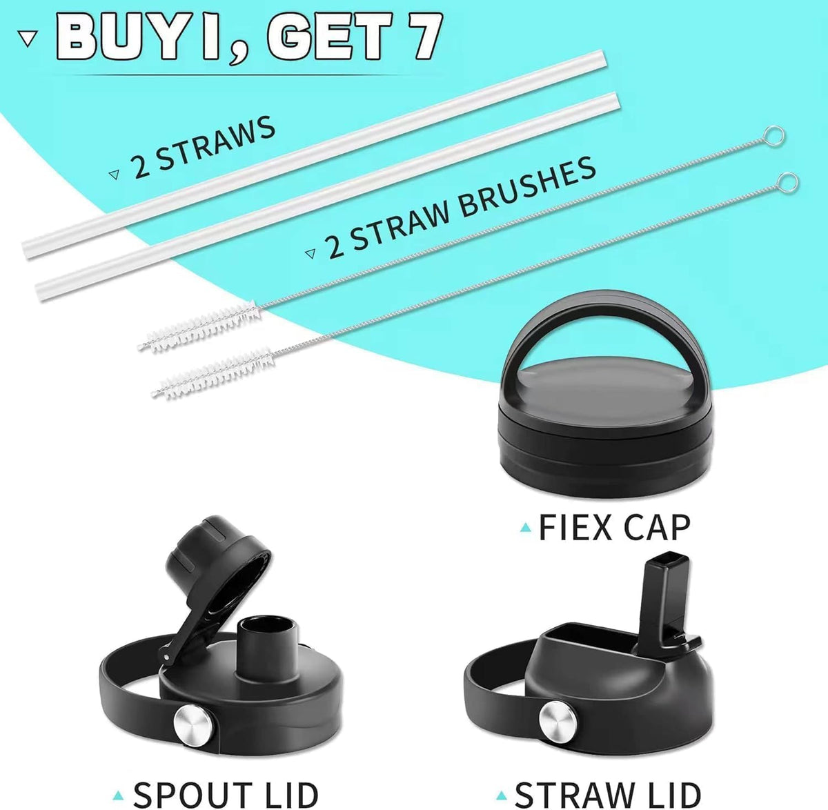 SENDESTAR 40oz Water Bottle Wide Mouth Stainless Steel Vacuum Insulated Double Wall with 2 Straw Lids Fit in Any Car Cup Holder TXIN-40-Dark Green