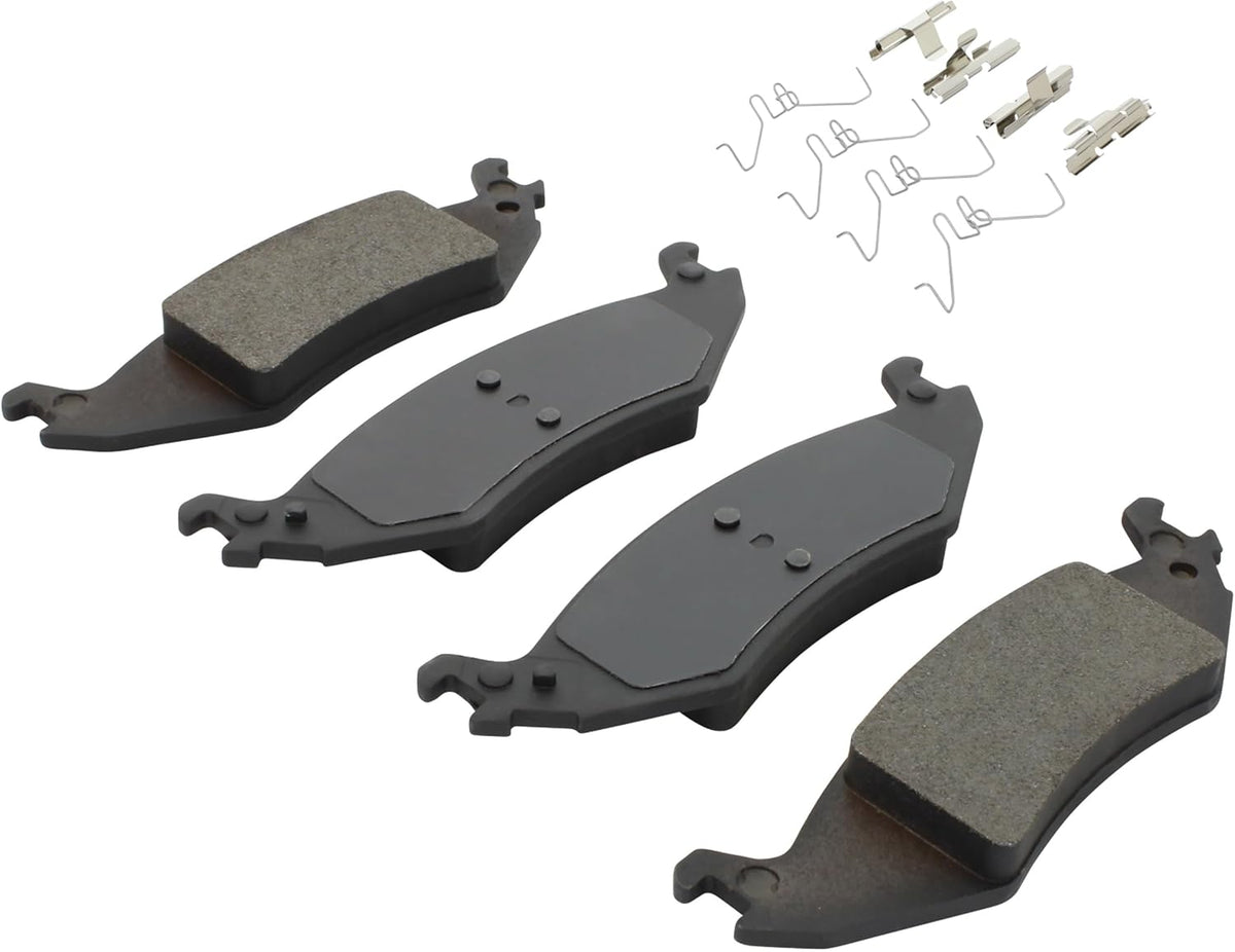 Premium Semi-Metallic Rear Brake Pads (1001-1046M) Compatible with Ford E-150 2004-2006, Ford E-150 Club Wagon 2004-2005