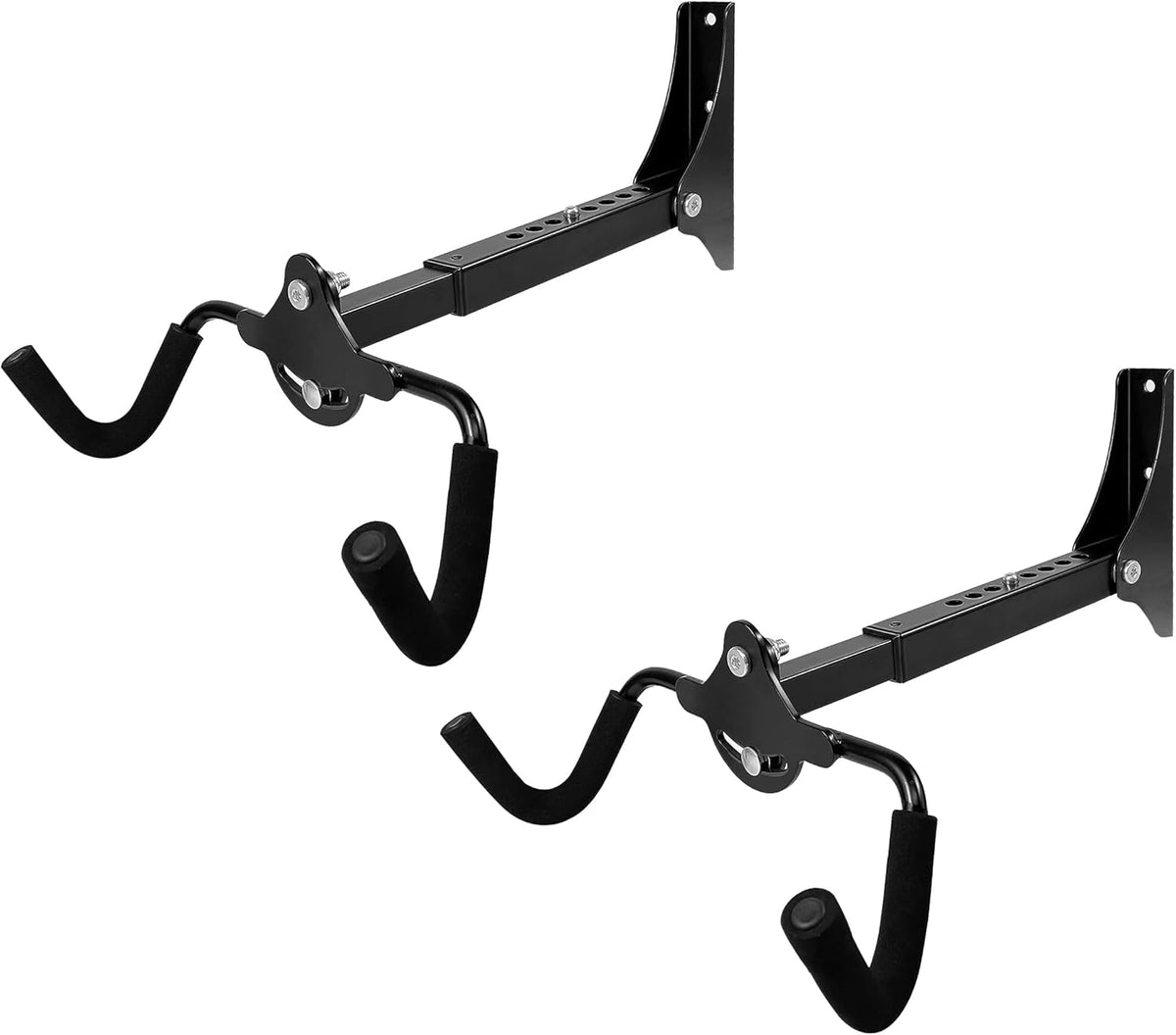 Foldable Bike Wall Mount Rack, Bicycle Rack Storage, Horizontal Bicycle Storage Hanger Adjustable Bike Hanging Hook, Heavy Duty Bike Rack Hook Holder Mounted Garage Indoor or Home （2 Pack）