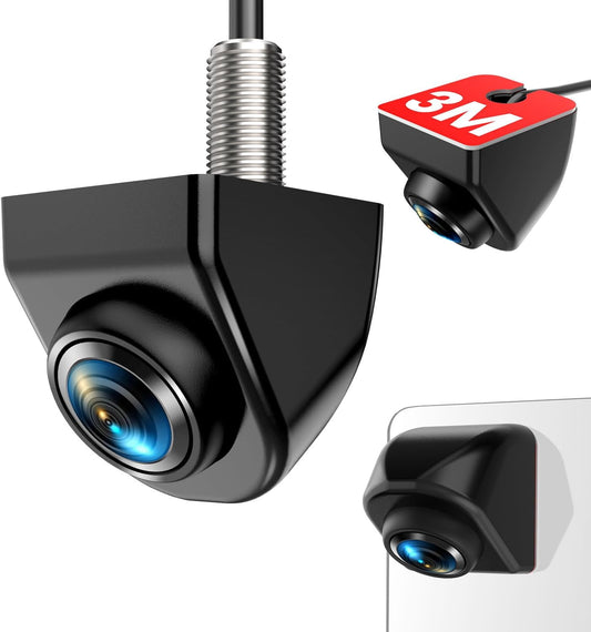 AUTO-VOX 180° Front/Backup Camera, OEM Mini Style, Screw-Free Easy Install, Side/Rear View Camera, IP69K Waterproof & 0.1Lux Low Light Back Up Camera for SUV/Pickup Truck/RV/Van/Camper/Car
