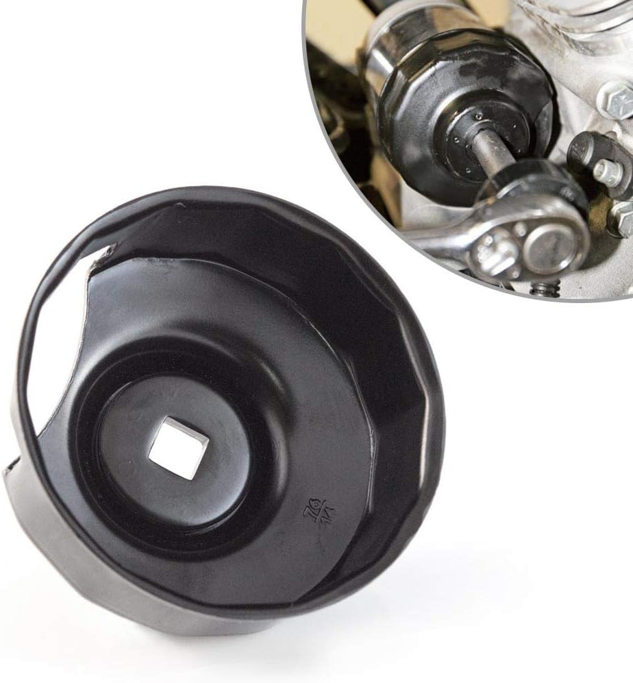 KiWAV Oil Filter Cap Wrench Tool compatible for 1984-2021 Harley Spin-on Oil Filters (Except '15-later XG) Twin Cam Oil Filters with 76 x 14 Flutes (Crank Sensor)