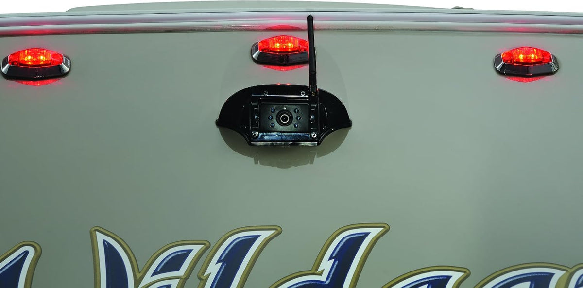 Furrion Vision S Wireless RV Backup Camera System with 5-Inch Monitor, 1 Rear Sharkfin, Infrared Night Vision, Wide-Angle View, Hi-Res, IP65 Waterproof, Motion Detection, Microphone - FOS05TASF