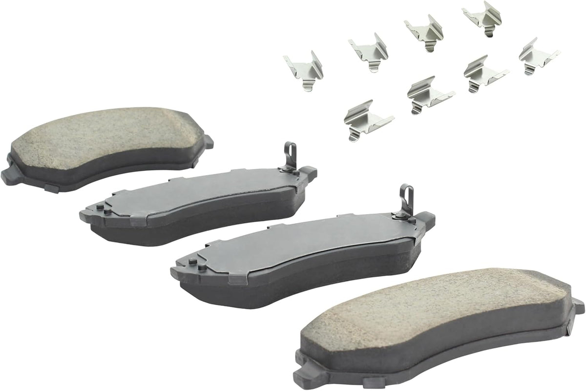 Premium Semi-Metallic Front Brake Pads (1001-0856M) Compatible with Chrysler Town & Country 2003-2007, Chrysler Voyager 2001-2008, Dodge Caravan 2001-2007, Dodge Grand Caravan 2001-2006