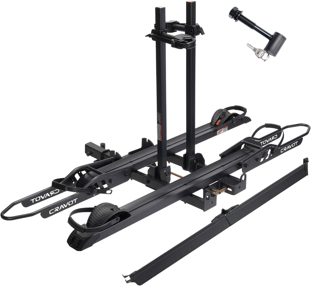 CyberRack S2 Ebike Rack, 300 lbs Capacity Foldable Bike Racks for Tow Hitch Heavy Electric Bike Carrier for 2 E-Bike, Up to 5-inch Fat Tire 2'' Receiver