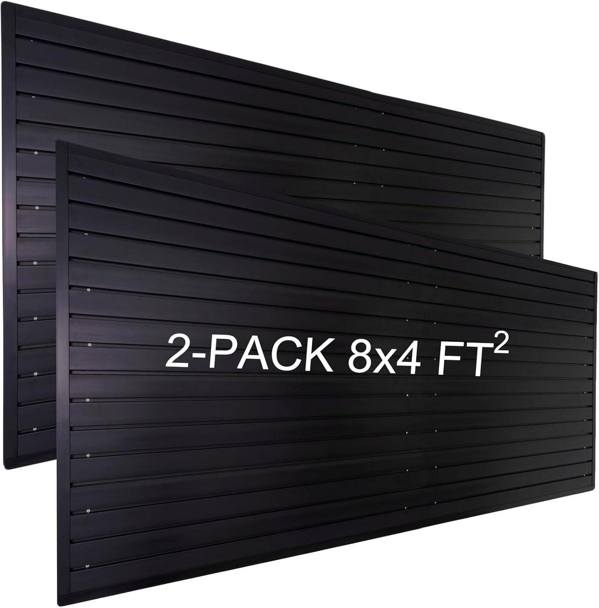 Slat Wall Paneling Garage Wall Organizer, PVC Black Slatwall Panels 2 Pack 4x8 ft Garage Tool Organizer Wall Mount Garden Storage, Slat Board Ladder Bike Rack Garage Storage & Organization Products