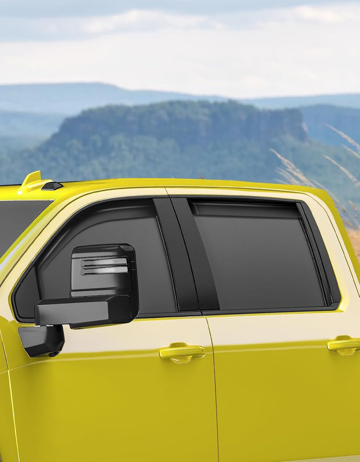 in-Channel Window Rain Guards Fit for Truck Chevy Silverado/GMC Sierra 2500HD/3500HD 2020-2025 Crew Cab, Extra Durable Window Deflectors Vent Visors Shades Exterior Car Accessories