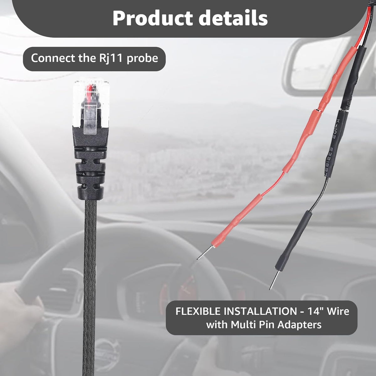 RJ11 Power Cord Compatible with Escort Radar Mirror Wire Detectors,Model (3005201M) Max 360C MaxCam Redline,Max Max2 Max 360,Inline Fuse,9500ix 8500x50 Redline