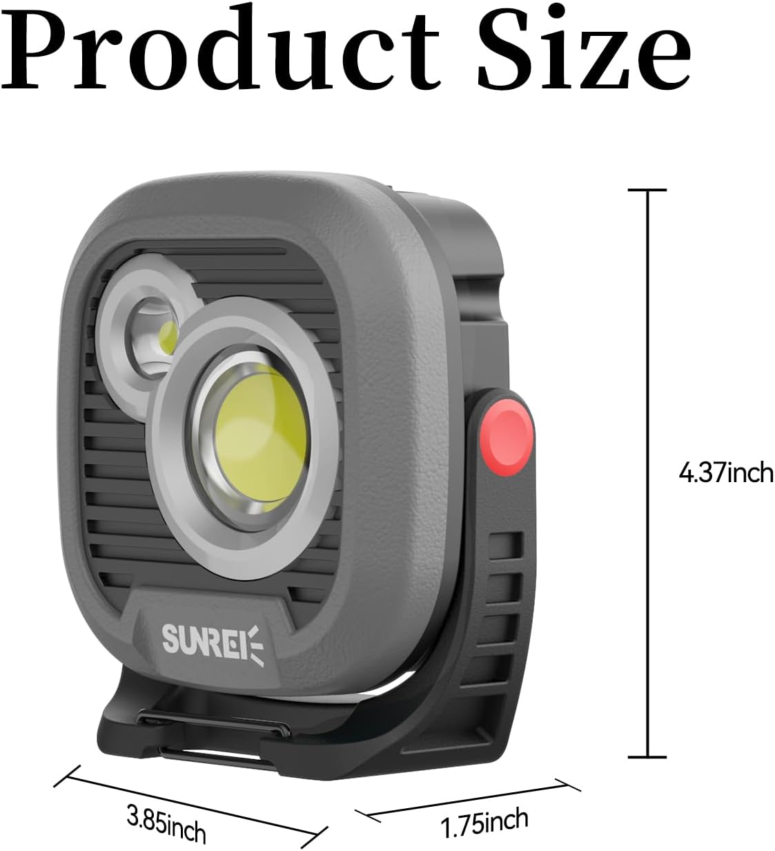 LED Rechargeable Magnetic Work Light SUNREI Mechanic Light Power Bank 180° Rotating, 1500LM, 6 Modes, Magnetic&Hook, 13500mAh Battery, Magnetic Flashlight for Camping, Car Repairing (Gary)