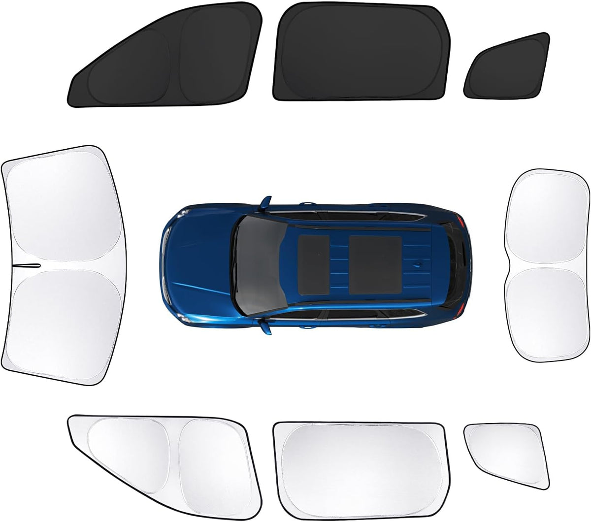 8pcs Car Window Shades for Kia Telluride 2020-2025 Accessories,Windshield Side Rear Full Sunshade,Sun Visor UV Blocking, Privacy Protection and Blackout for Camping Outdoor