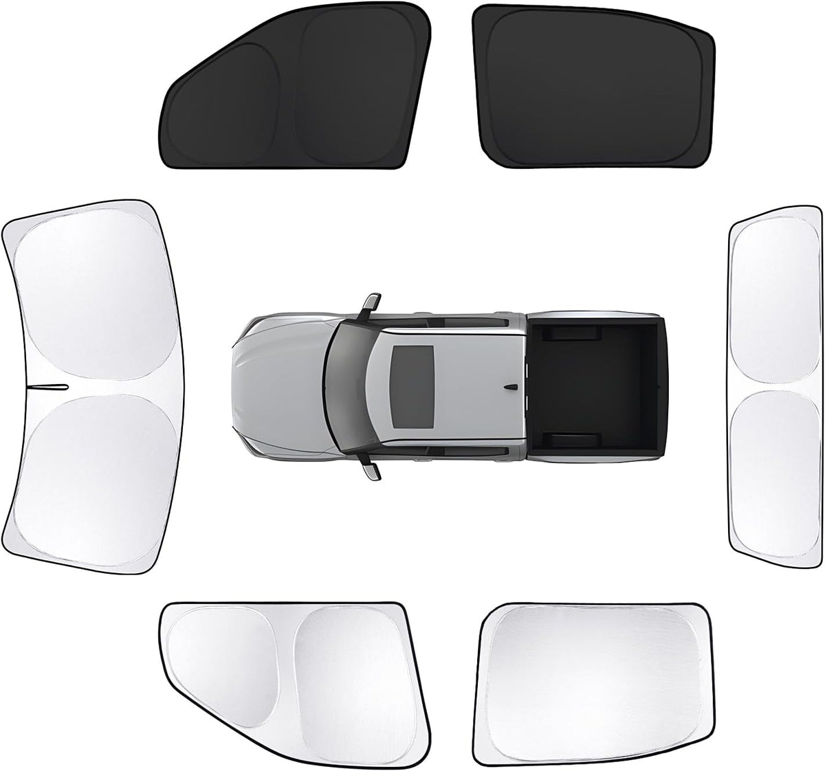 6pcs Car Window Shades for Toyota Tundra 2022-2025 Accessories,Windshield Side Rear Full Sunshade,Sun Visor UV Blocking, Privacy Protection and Blackout for Camping Outdoor