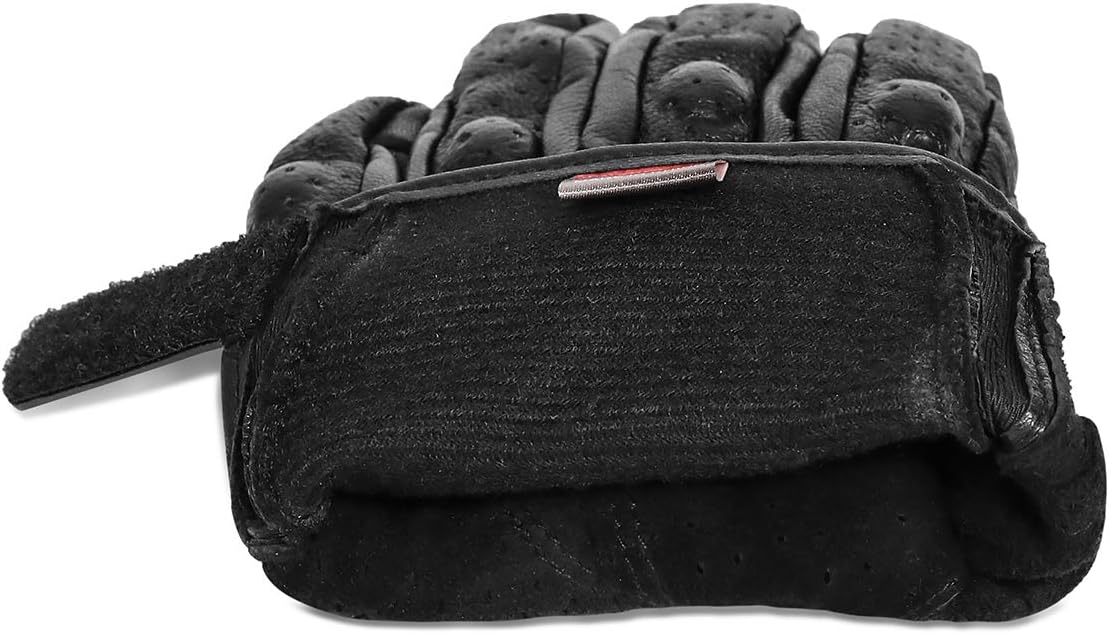 Superbike Full Finger Goat Skin Leather Touch Screen Motorcycle Gloves Men S,M,L,XL,XXL (Perforated, S)