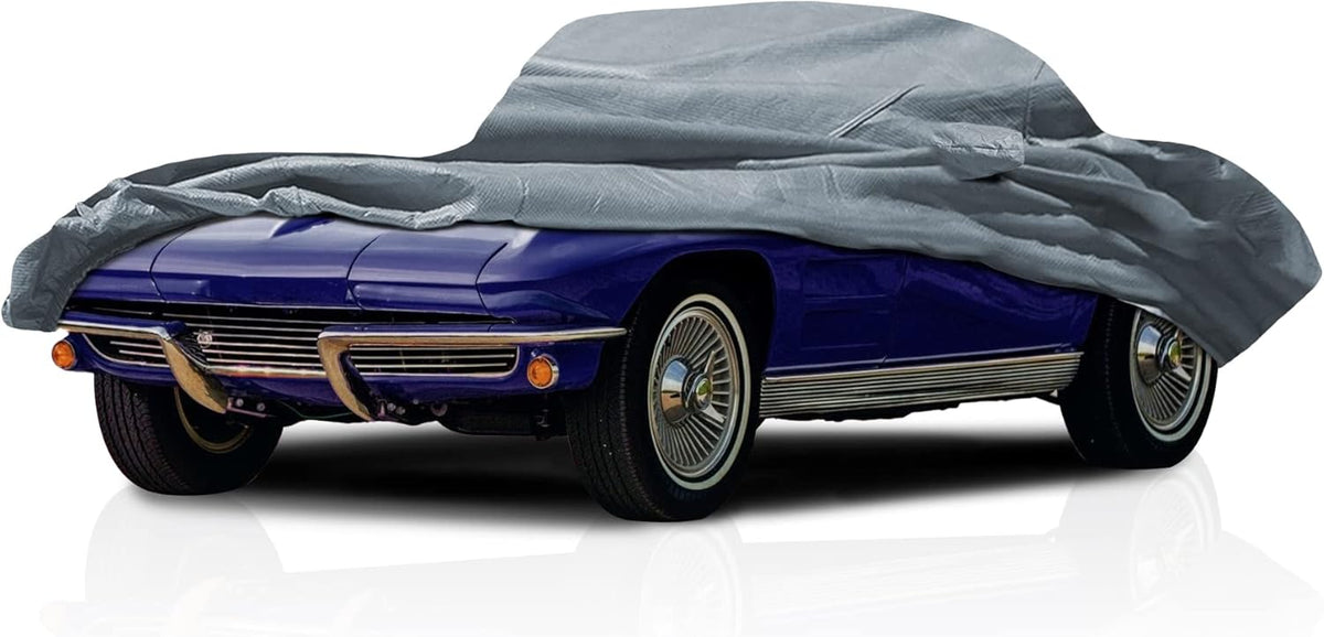 5 Layer Full Car Cover - Semi Custom Fit for 1963-1967 Chevrolet Corvette C2 | All-Weather Protection: Waterproof, Dustproof, Windproof, UV-Resistant | Includes Accessories