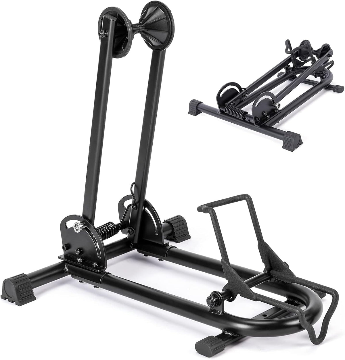 Indoor Bike Floor Stand - Bike Stand Rack for Garage/Home - Bike Storage Bicycle Parking Rack Fit 26”-29” Mountain Road Bikes (1 Bike Rack)
