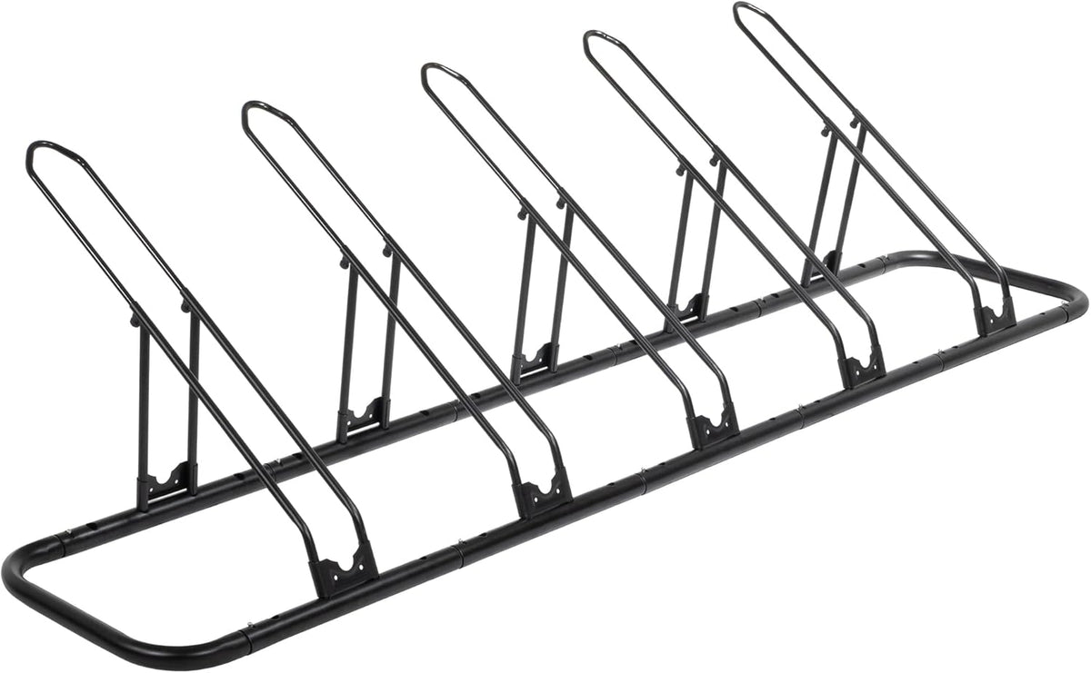CyclingDeal Bike Rack Floor Parking Bike Stand for up to 6 Bicycles | Indoor, Home & Garage Storage Rack | Stable & Secure Bicycle Stand w/Tire Grooves Up to 29", Holding Plates & Custom Spacing
