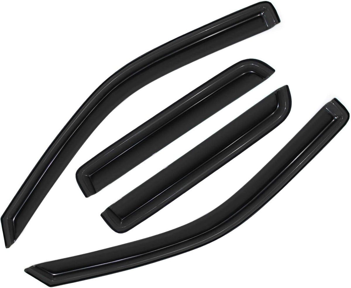 Window Visors Compatible with 2004-2012 Chevy Colorado/GMC Canyon Crew Cab Outside Wind Deflectors Sun Rain Guards 4pcs 94133