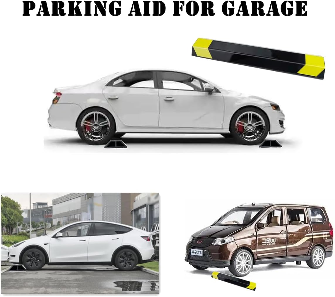 Heavy Duty Parking Aid for Garage, 16" Car Parking Stopper for Garage 2 Pack, Parking Aids Protects Car, Parking Stopper Easy to Install 2 Packs 16" L (2 Pack 16" L x 1.25H)